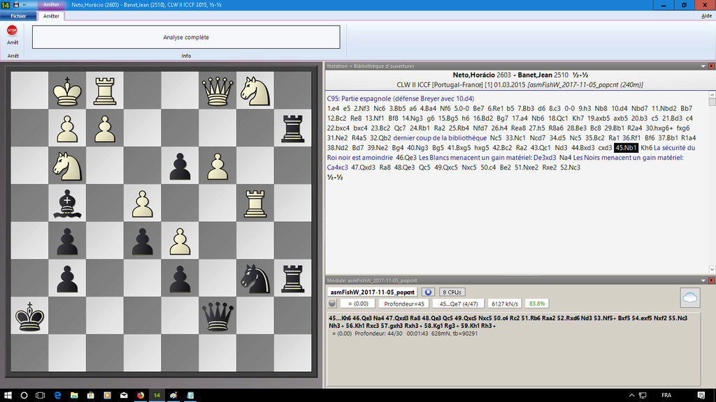 Comment analyser sa partie avec un logiciel d'échecs (Fritz,Komodo & Co)? Rien110
