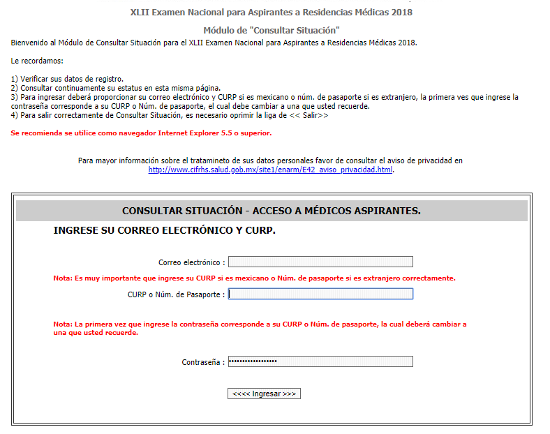 Consultar Situacion ENARM 2018 Página 5