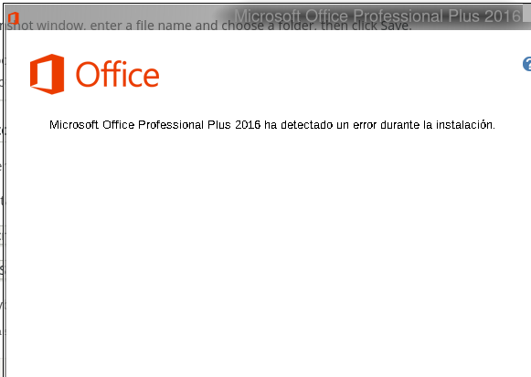 Microsoft Office Professional Plus XX has detected an error during the installation. Captur10