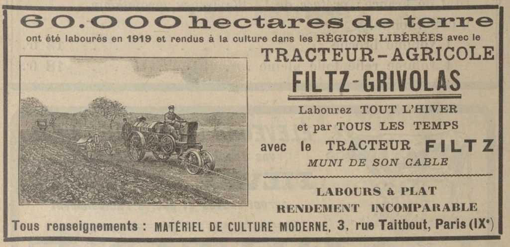 ARION tracteur/toueur de 1910   et FILTZ son successeur (1919) 3468