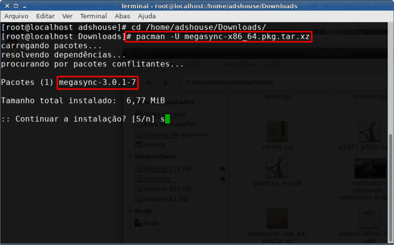 Como instalar o MEGASync no Arch Linux Ecd74810