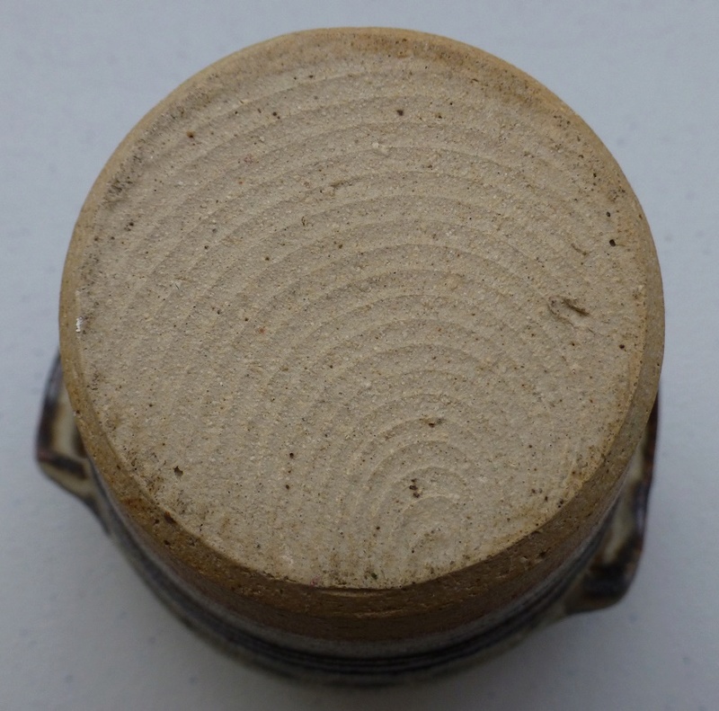 Lidded Jar with Finial top Backwards r and a b, rb mark - Ireland?  P1130113
