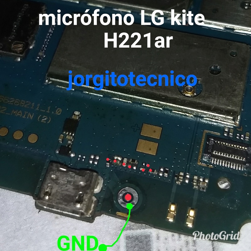 LG kite h221ar  líneas de continuidad - botón power/micrófono /centro de carga  Photog11