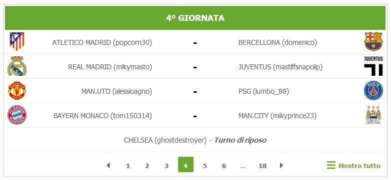 APPUNTAMENTI E RISULTATI GIORNATA 4 - 13 (scadenza 2-2-2018) 4-13gg10