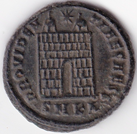 AE3 de Constantino II - PROVIDENTIAE CAESS, Puerta de Campamento - Cízico Ir173_10