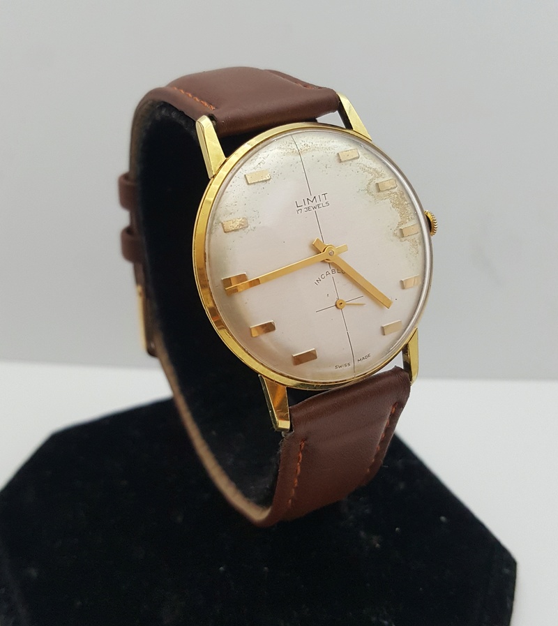 [Vendido] Relógio Vintage  Limit - (Arogno 152 - 17J) - c/ 34mm - Gold Plated G10 0219