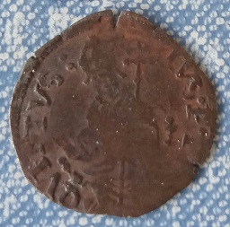 1/2 gros o carlín de Pío V y Carlos de Borbón 1412