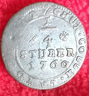 1/4 Stüber (1760) Clément-Auguste de Bavière, prince évêque de Cologne ... 5a12