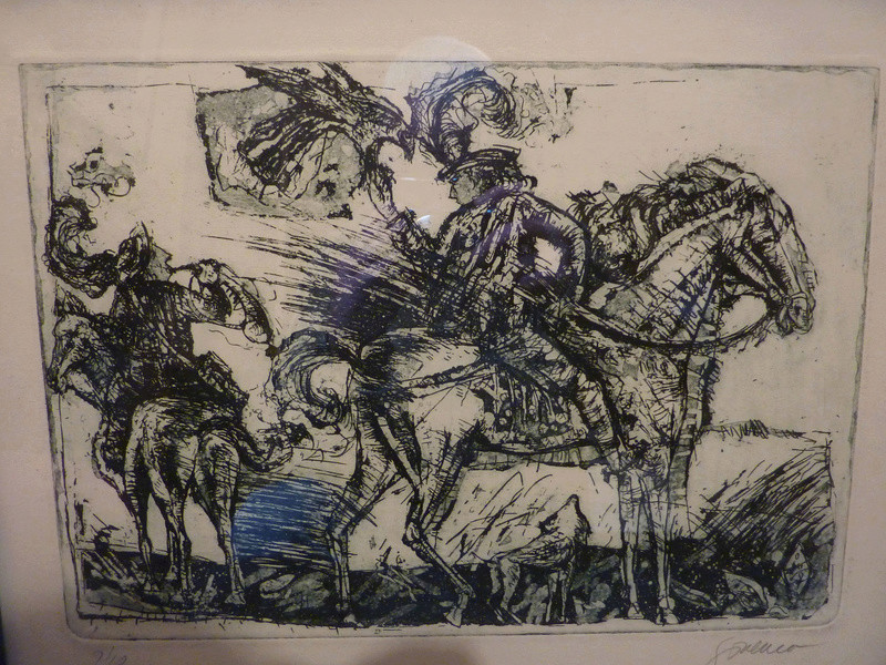 Don Quixote and Sancho Panza ? etching ID 01510