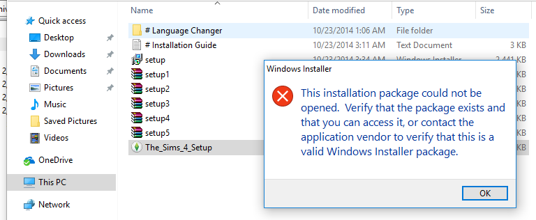 windows installer error Why10