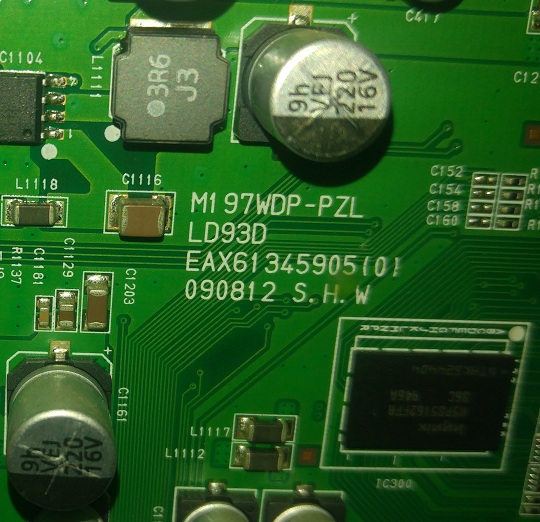 Televiso LG no reconoce señal del mando LG M197WDP Modelo10
