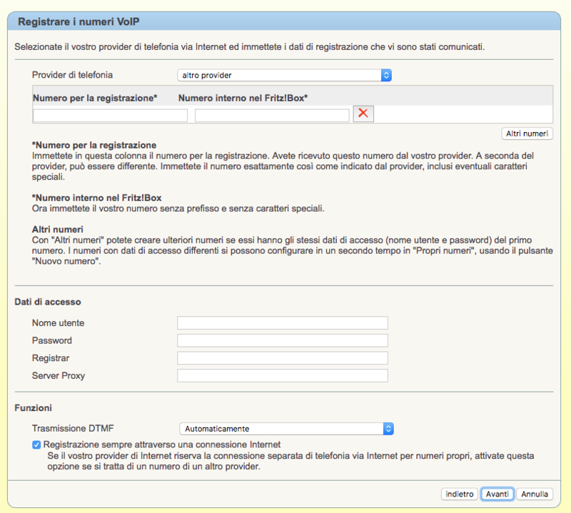 Configurazione dei parametri Messagenet con Fritz 7360 Scherm10