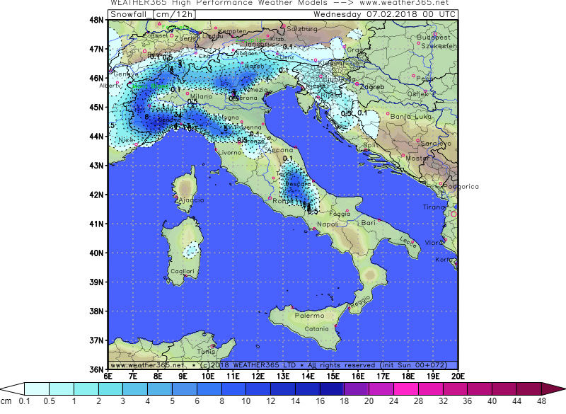 Mappe neve Italia LUNEDI E MARTEDI 0602n210