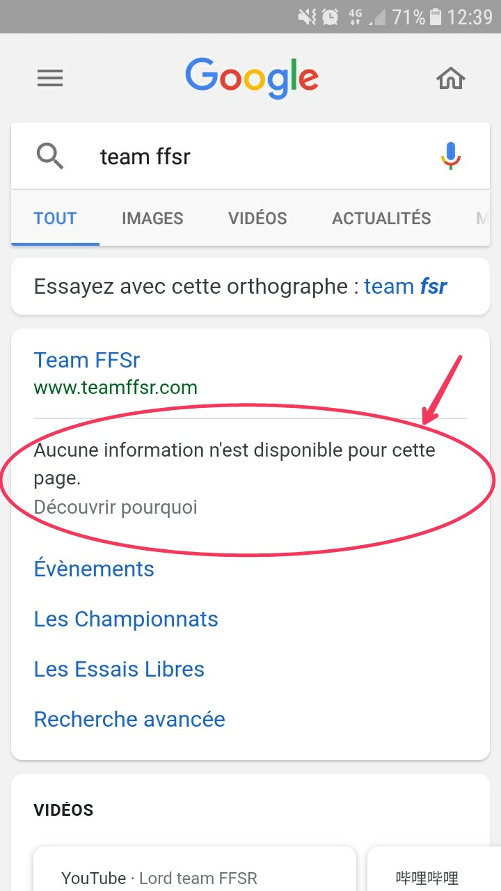 descritif de mon site sous mon nom de domaine dans google Picsar53