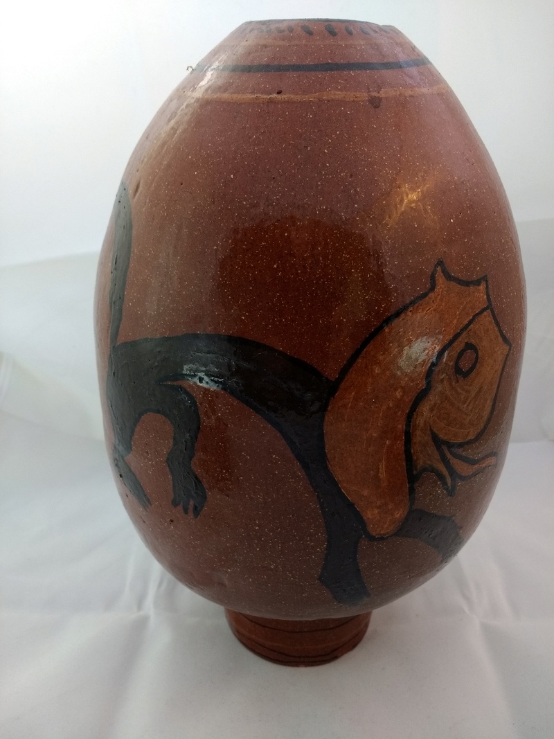 large primitive lion vase Img_2011