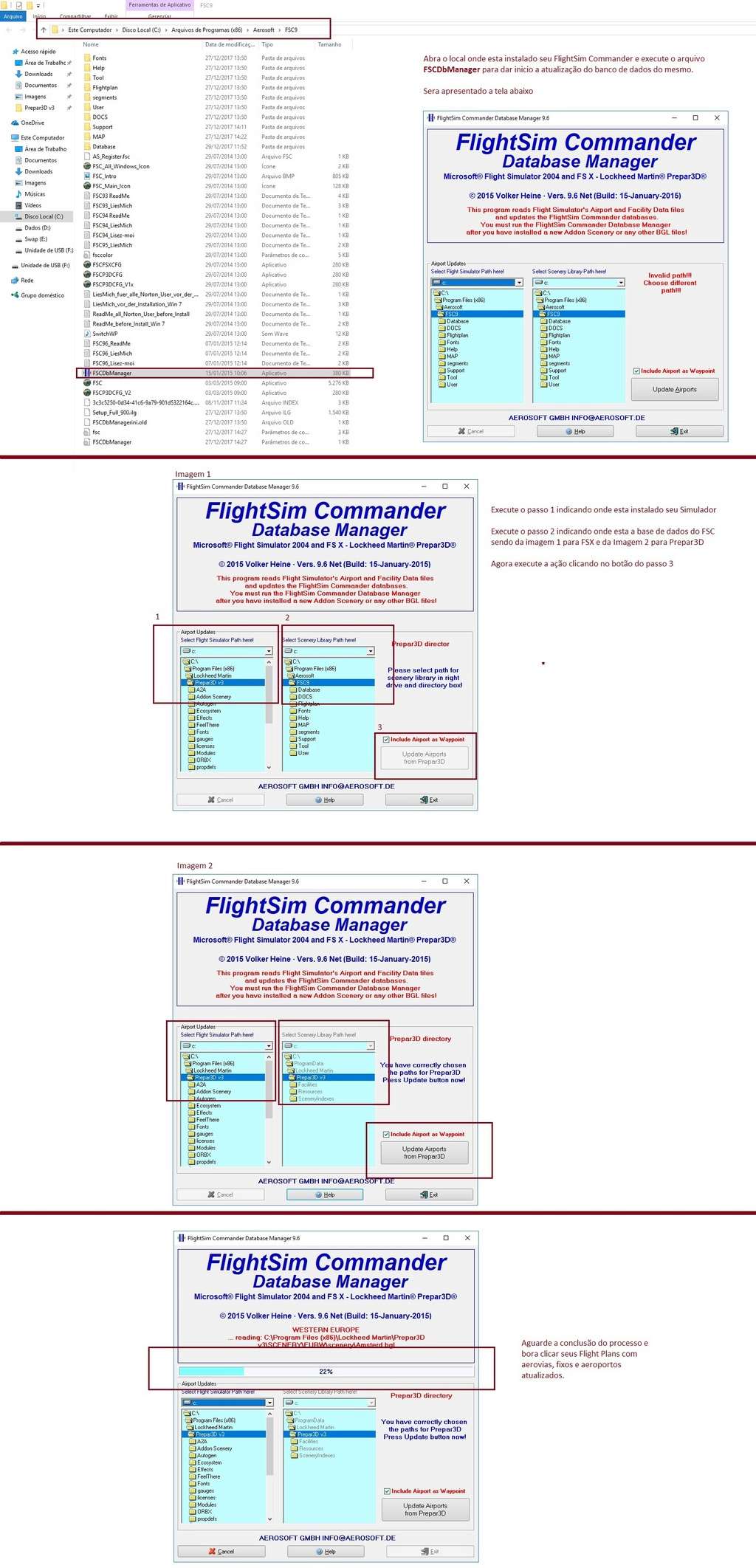 Atualização do Banco de Dados do FlightSim Commander Update12