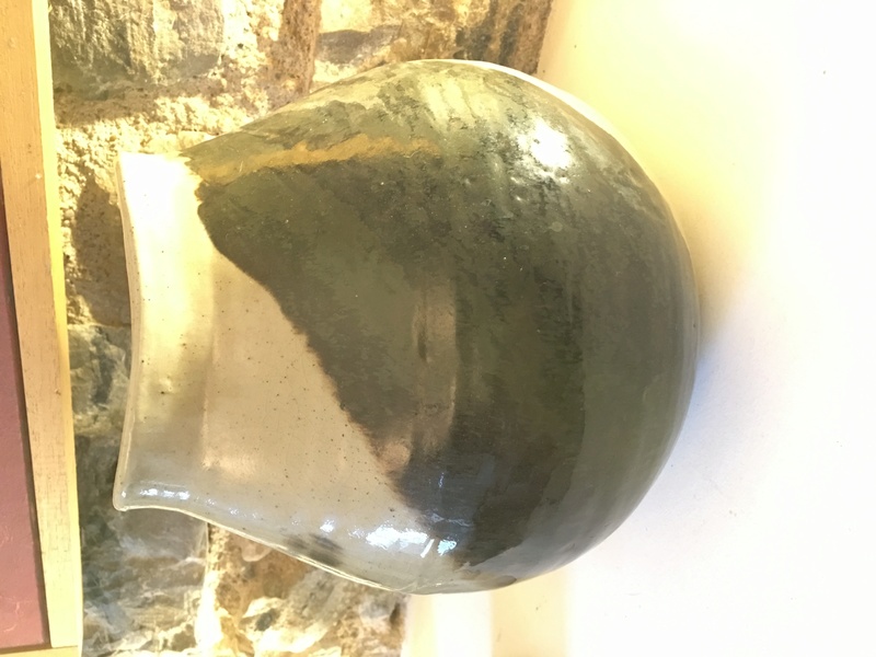 Vase grès porcelainique forme bourse monogrammeet marque à l'oxyde +SC Sonia CAUVIN Img_9914