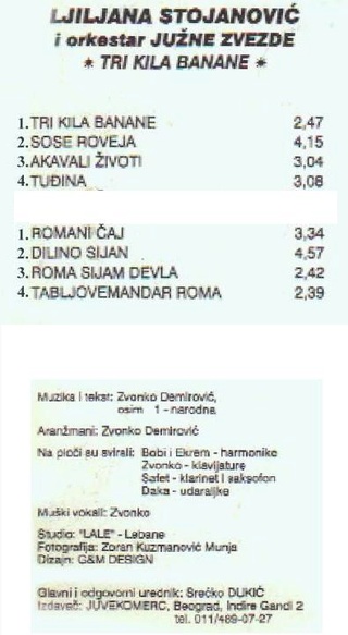 Ljiljana Stojanovic - Diskografija Zadnja55