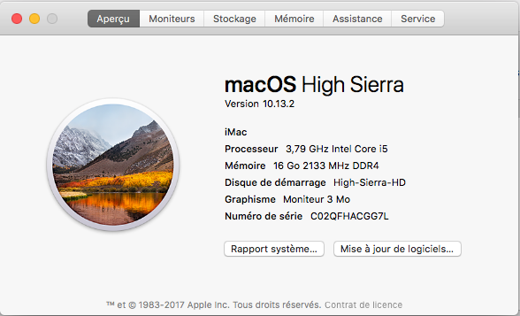 Impossible de démarrer sur MacOS Captur10