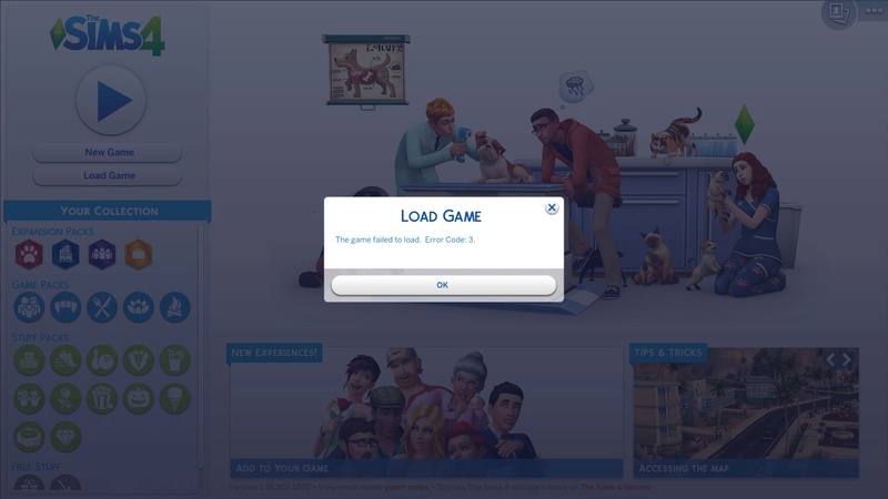 The Sims 4 Error Code: 3 Sims410
