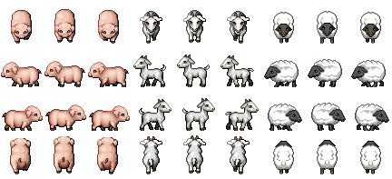 Pack de sprites de animales para rpg maker  1e22nt10