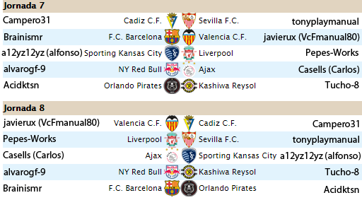 Superliga Jornadas 7 y 8 Jornad18