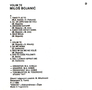 Milos Bojanic  - Diskografija R-486610