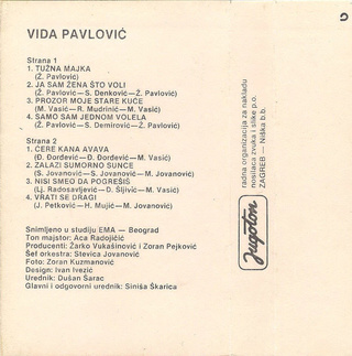 Vida Pavlovic - Diskografija R-767126
