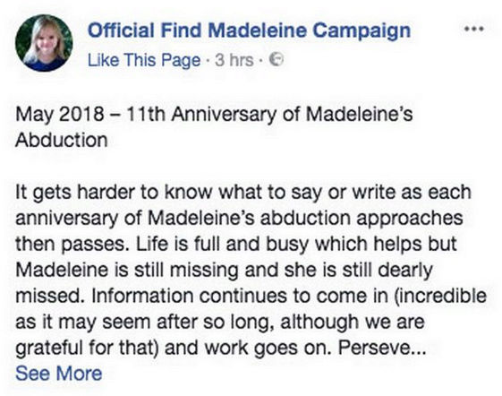 Maddie McCann's parents to join prayer service marking anniversary of her disappearance 111