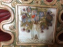 5" pottery tile with floral insert - no makers marks Img_2912