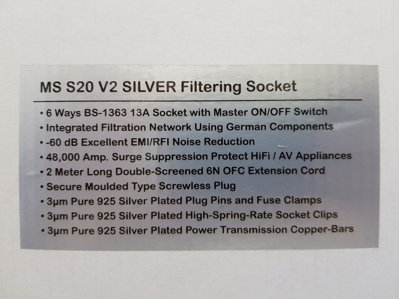 MS HD POWER S20 V2 Silver 6 Ways UK Filter Sockets with Surge Protection 20180213