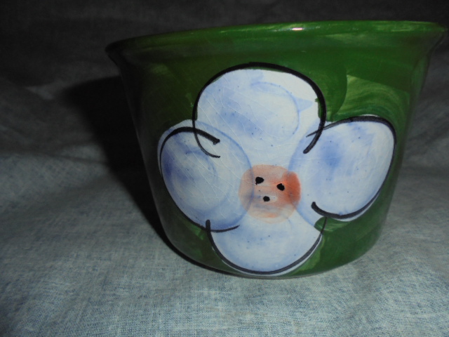 blue - Christine Harris Green and pink floral teacup Dsc03226