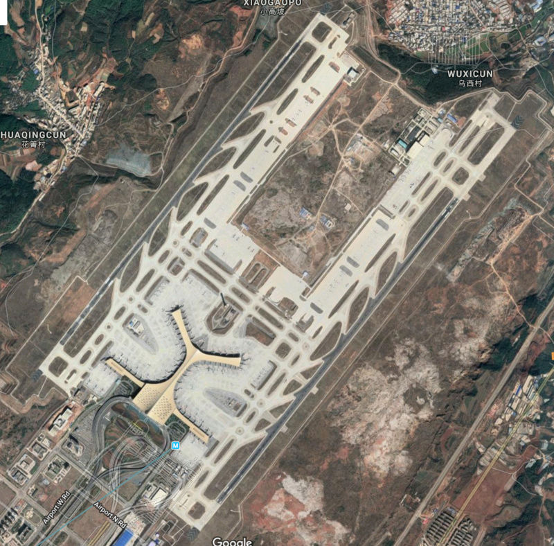 China Airports over 30 millions passengers per year in 2017 and their runways left to right Captur19