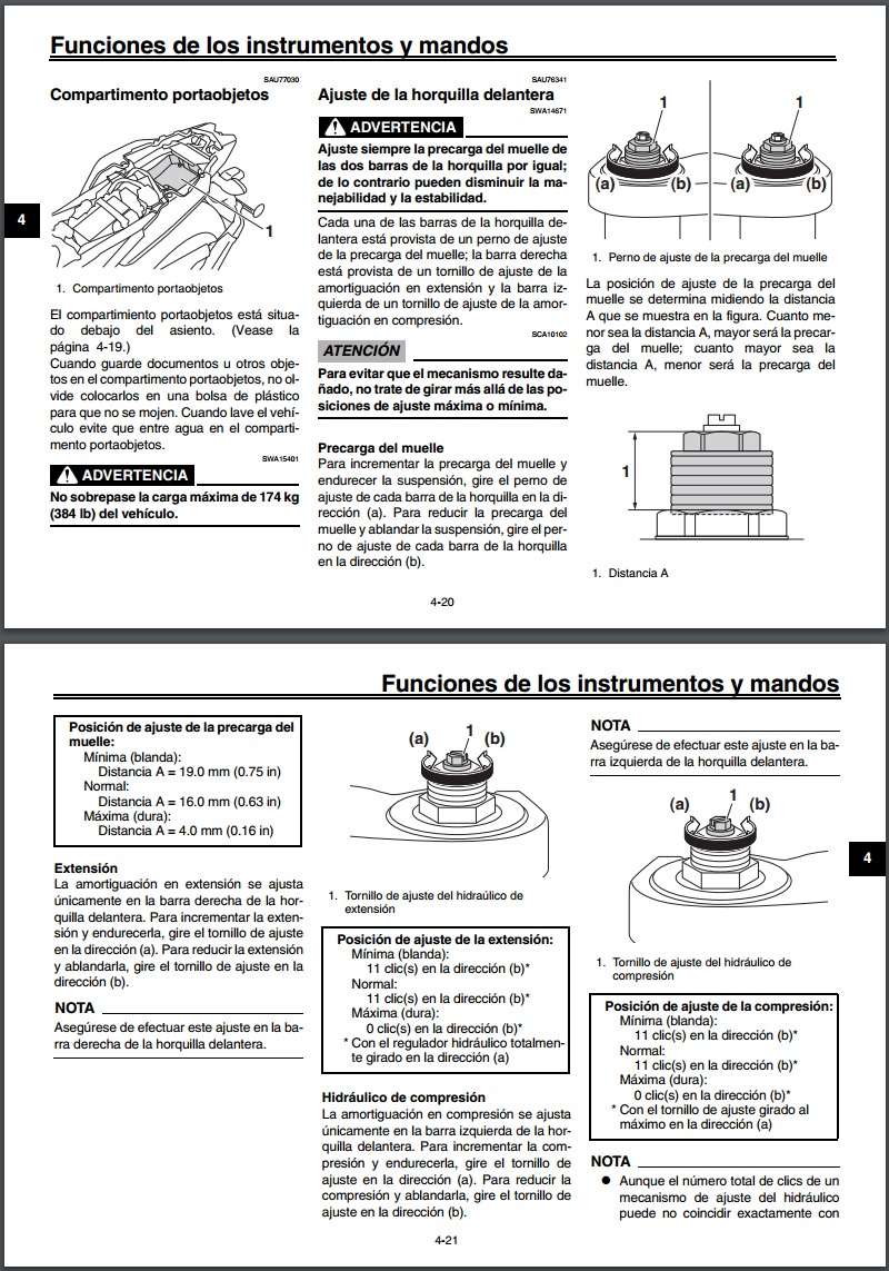 sobre regulación suspensiones, concesionario oficial dice q no tienen regulación.- Horq10