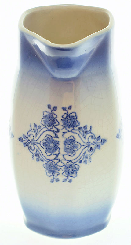 ID Blue White Pitcher with Decorative Pattern Rectang Salt Glaze? Art Deco? Pictur10