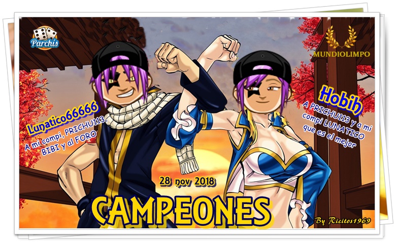 Ganadores Torneo de Parchís 28/11/2018 Campeo10
