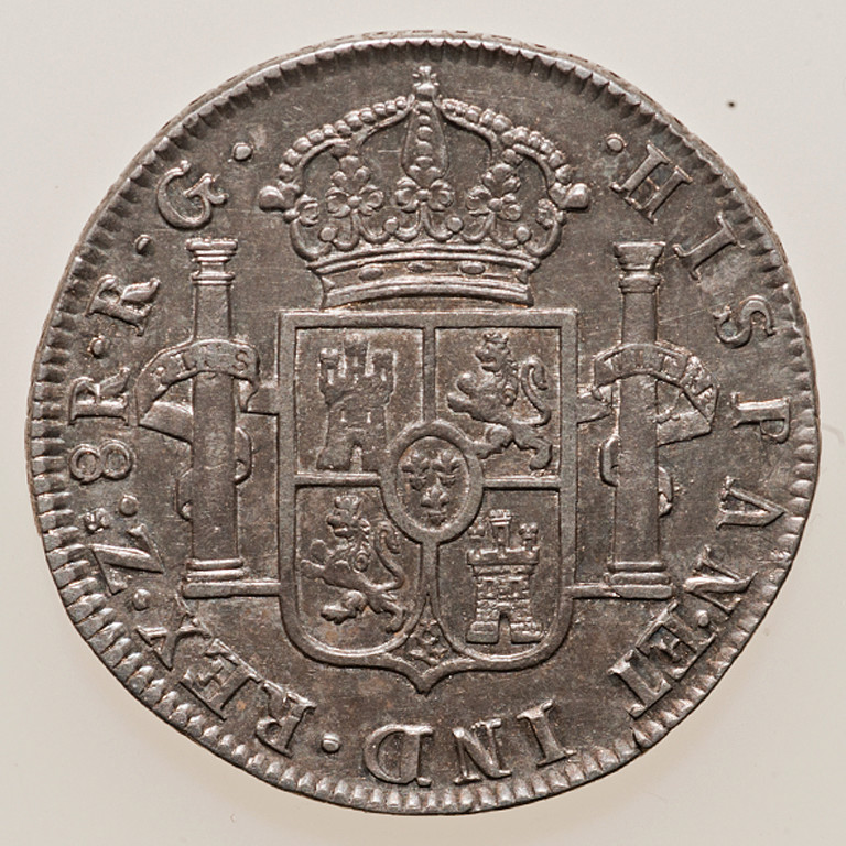 8 reales 1822. Fernando VII. Zacatecas _pas4323