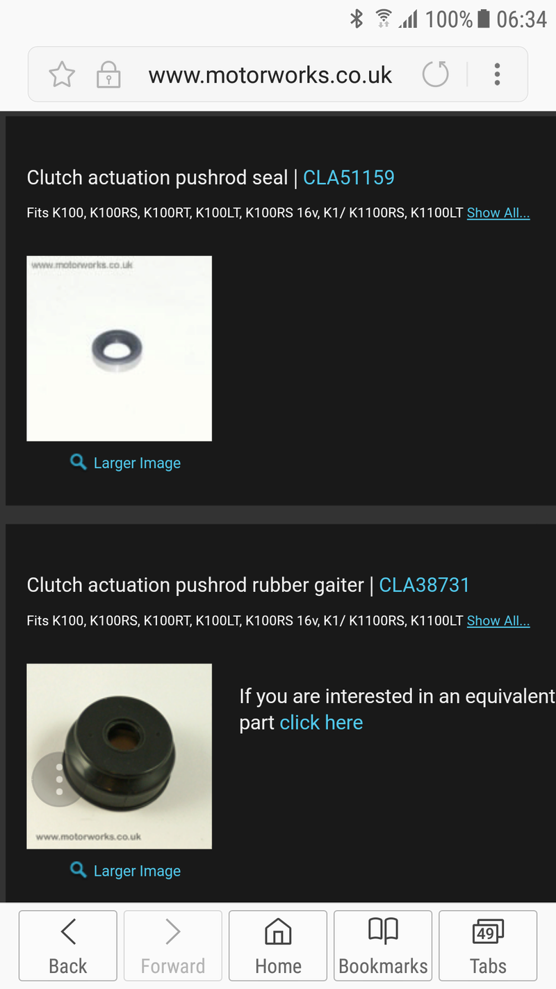 Clutch actuation pushrod seal Screen10