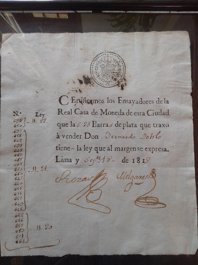 Antiguo documento numismático virreinato del Perú 20180310