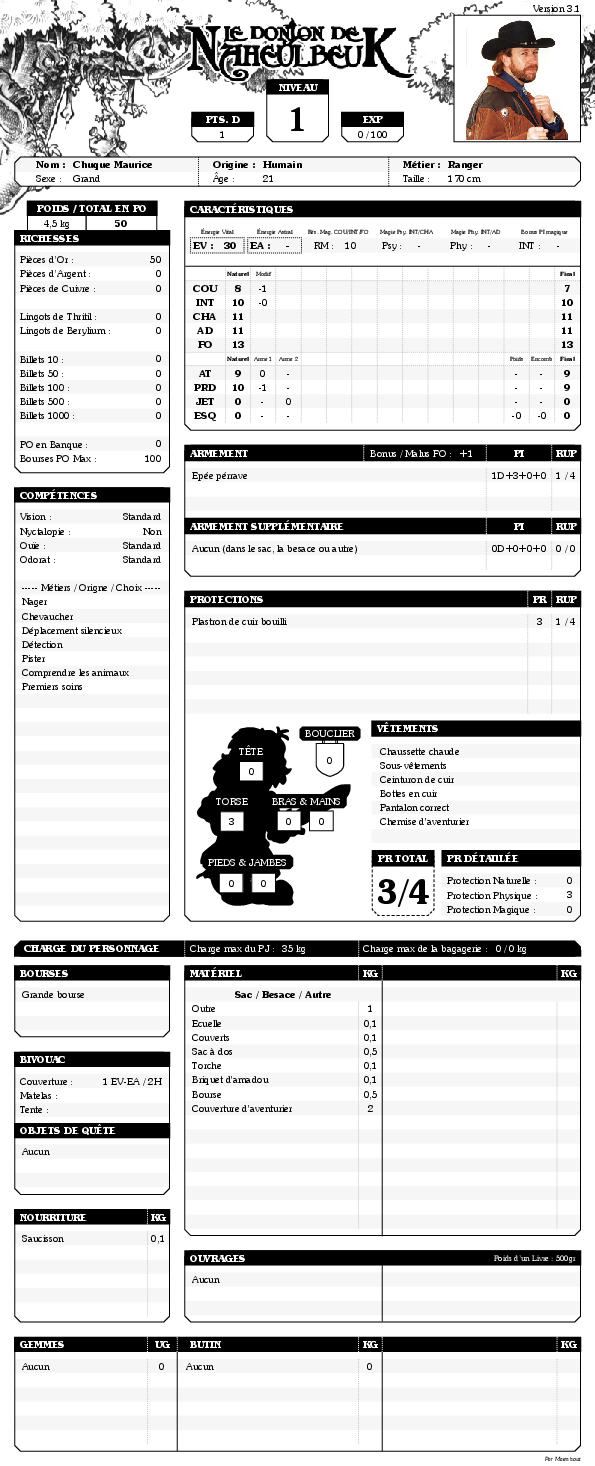Chuque Morris, Texas Ranger Fiche_10