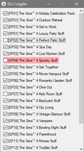 New method to disable some Sims 4 packs? Dlc-to10