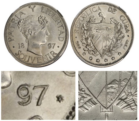 La tortuosa Historia del peso Souvenir 1897 Cuba Nt611616