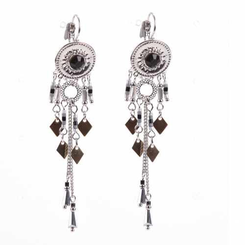 Boucle d'oreille attrape rêves Argent15