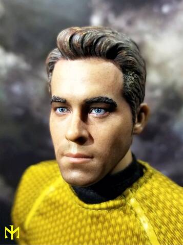 1/6 Star Custom Trek Chris Pine Captain Kirk Head Sculpt With Neck USA Ship 
