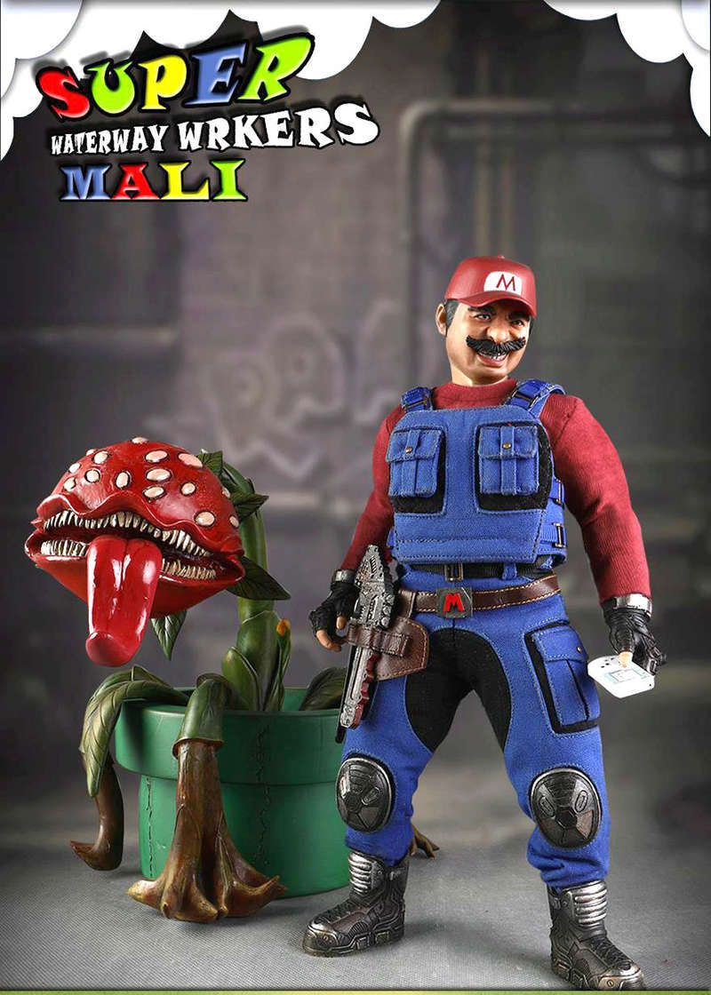 NEW PRODUCT: D7TOYS 1/6th scale SUPER Plumber (Mali) 12-inch action figure. There's also Piranha Flower 129