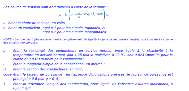 Chute de tension et pertes par effet Joule
