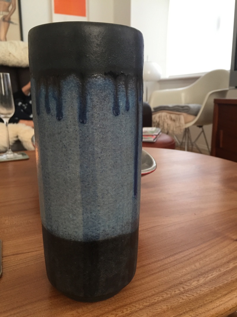 Blue glaze vase -  Karlsruher Majolika 0c9f3210