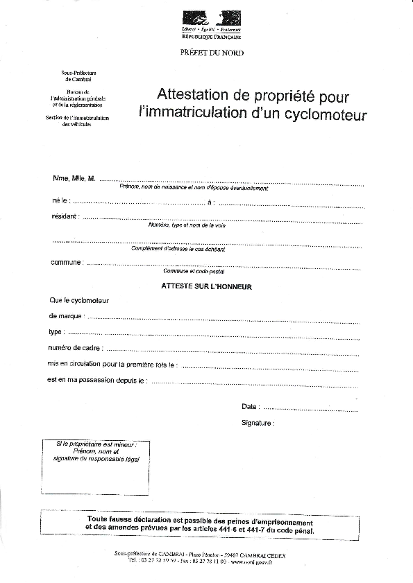 immatriculation