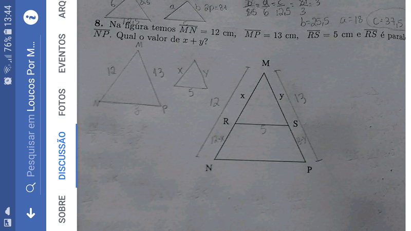 Teorema de tales e semelhanç entre triângulos Screen10
