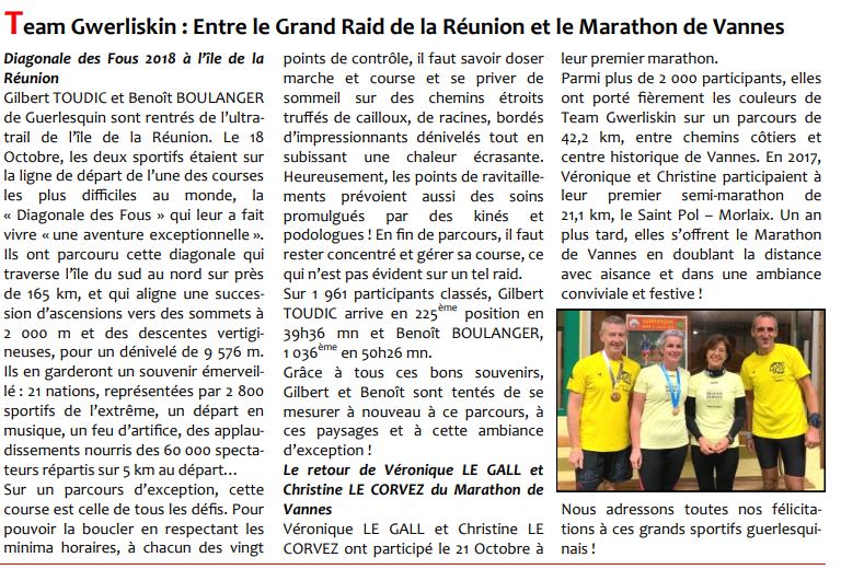 Team Gwerliskin : Entre le Grand Rail de la Réunion et le Marathon de Vannes Bullet10